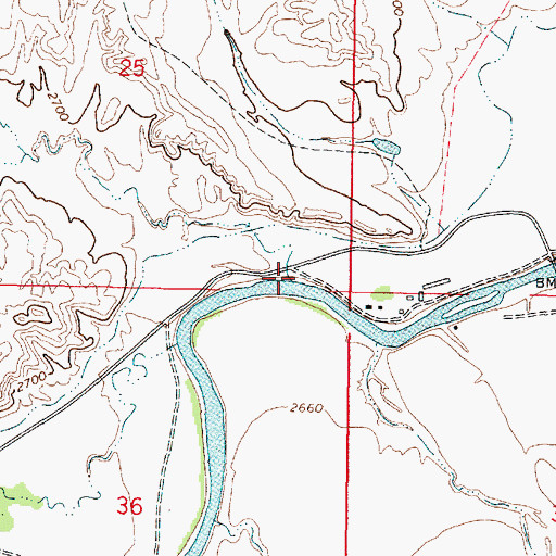 Topographic Map of Pump Creek, MT