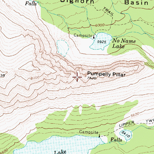 Topographic Map of Pumpelly Pillar, MT