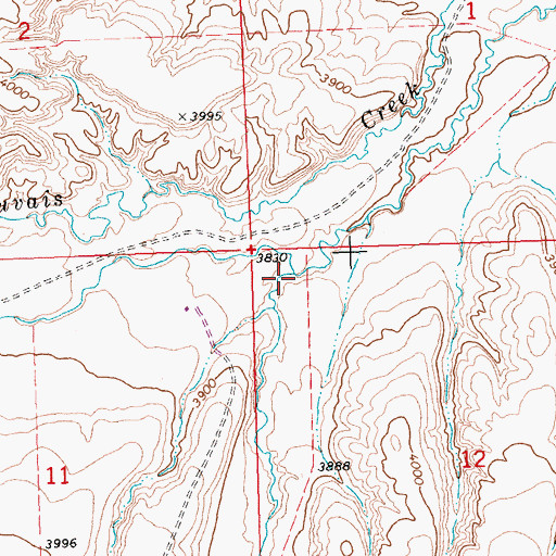 Topographic Map of Push Creek, MT