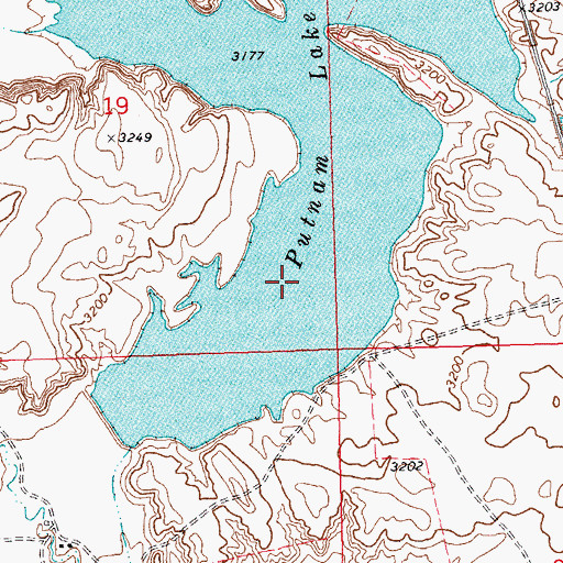 Topographic Map of Putnam Lake, MT