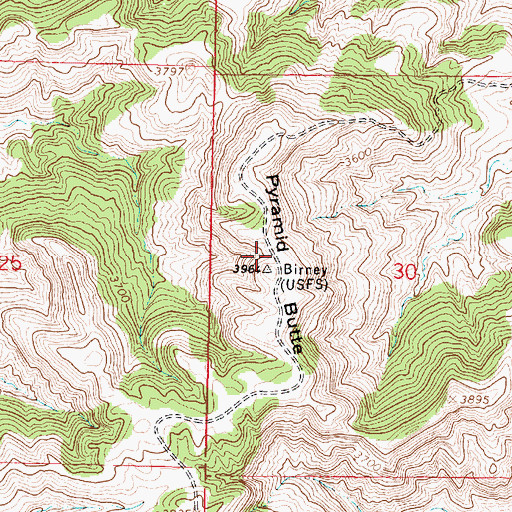 Topographic Map of Pyramid Butte, MT