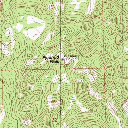 Topographic Map of Pyramid Peak, MT