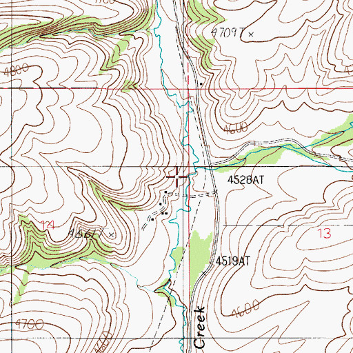 Topographic Map of Quagle Creek, MT