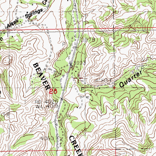 Topographic Map of Quarter Gulch, MT