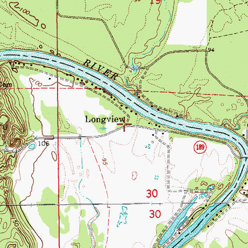 Topographic Map of Longview, AR