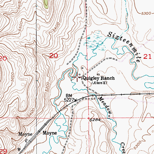 Topographic Map of Quigley Ranch, MT