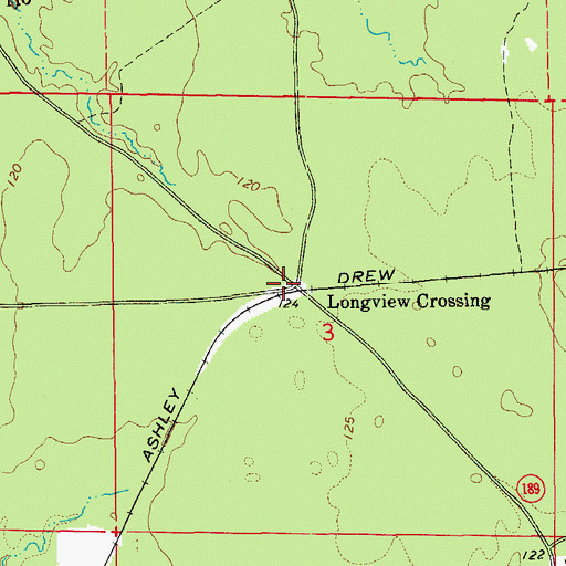 Topographic Map of Longview Crossing, AR
