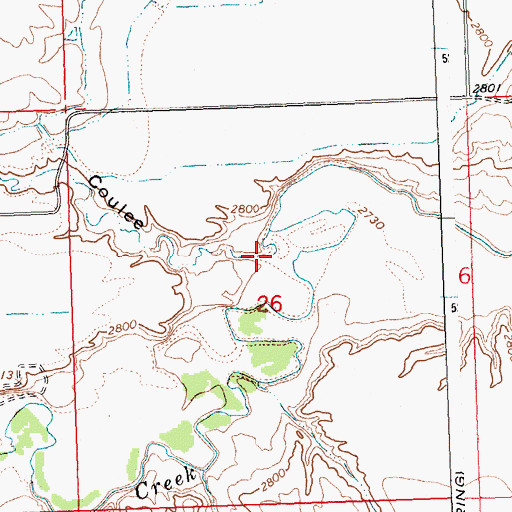 Topographic Map of Racehorse Coulee, MT
