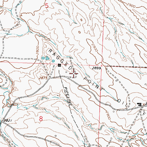 Topographic Map of Ragged Point Oil Field, MT