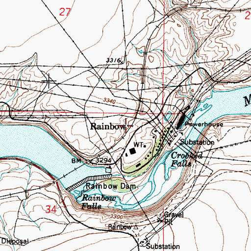 Topographic Map of Rainbow, MT