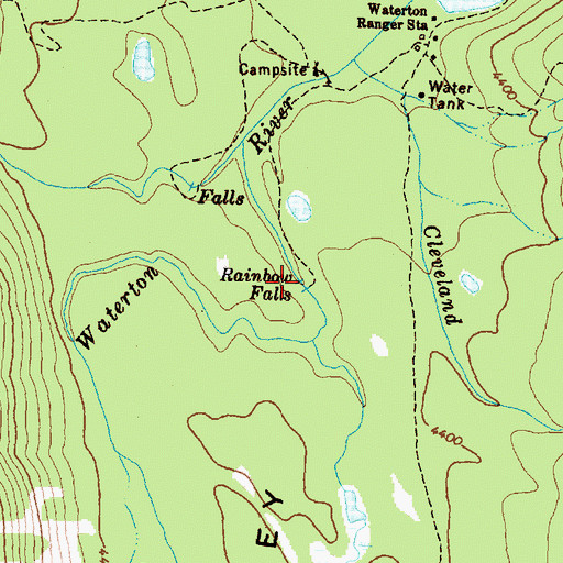 Topographic Map of Rainbow Falls, MT