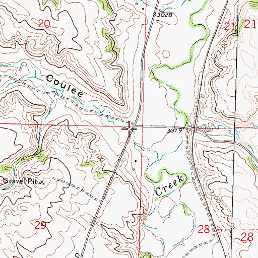 Topographic Map of Rainwater Coulee, MT