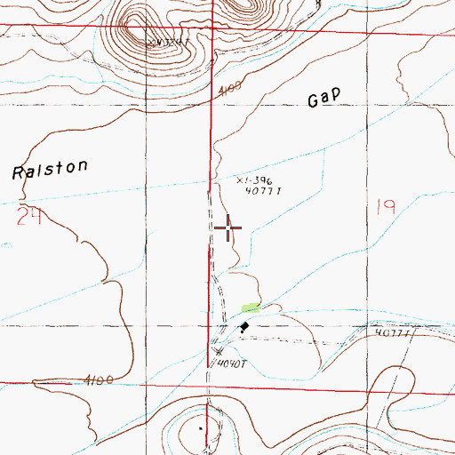 Topographic Map of Ralston Gap, MT