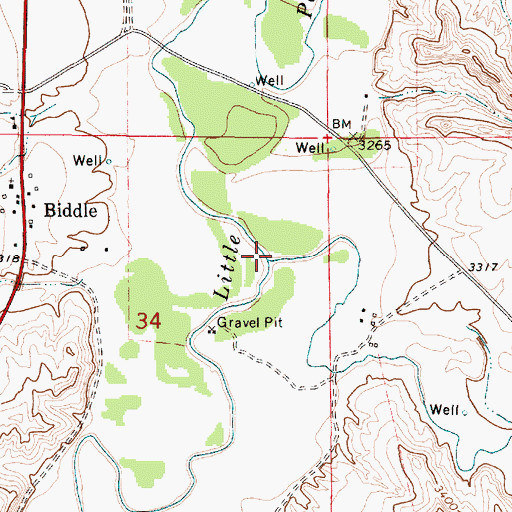 Topographic Map of Ranch Creek, MT