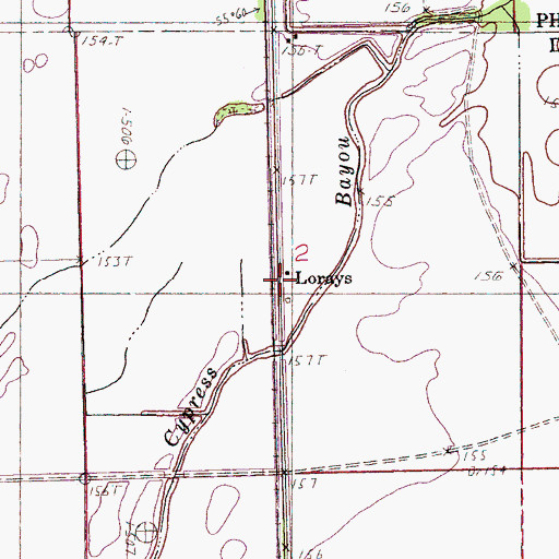 Topographic Map of Lorays, AR