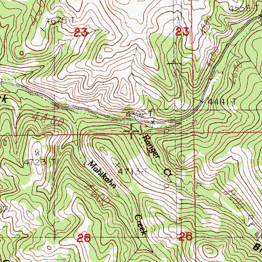 Topographic Map of Ranger Creek, MT