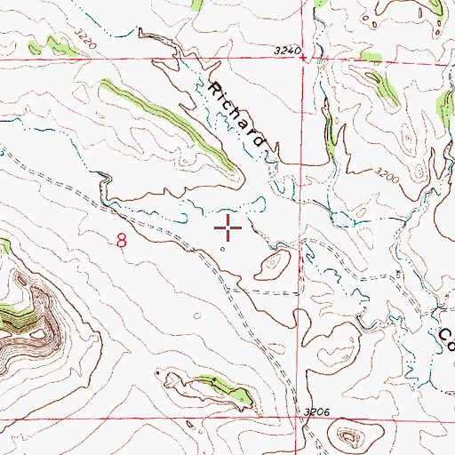 Topographic Map of Rape Coulee, MT