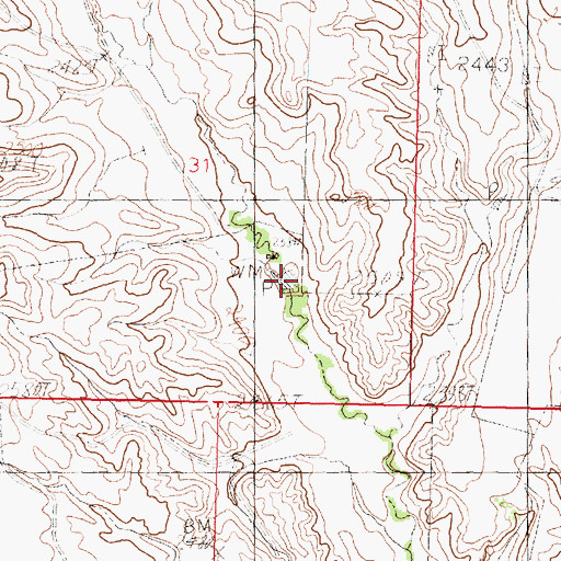 Topographic Map of Ratchford's Ranch, MT