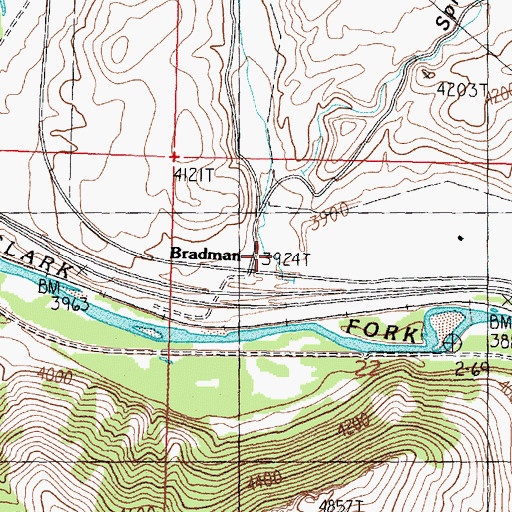 Topographic Map of Rattler Gulch, MT