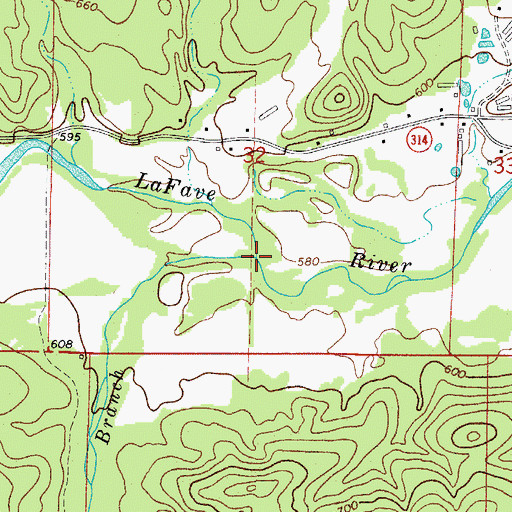Topographic Map of Loston Branch, AR