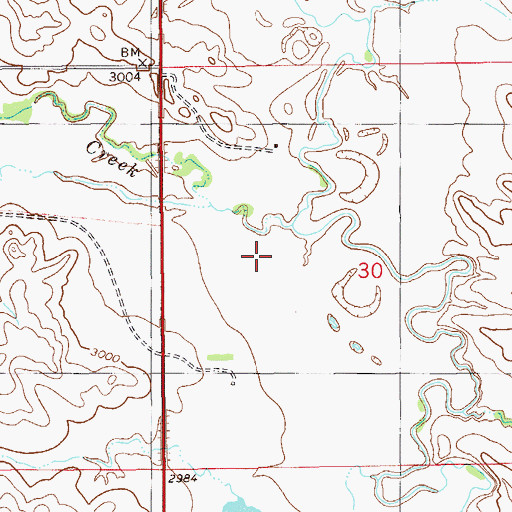 Topographic Map of Rattlesnake Creek, MT