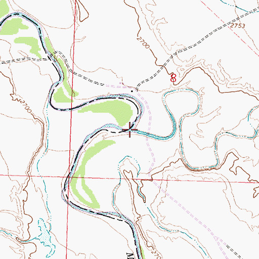 Topographic Map of Rattlesnake Creek, MT