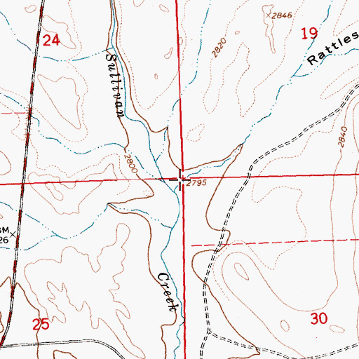 Topographic Map of Rattlesnake Gulch, MT