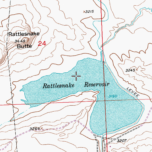 Topographic Map of Rattlesnake Reservoir, MT