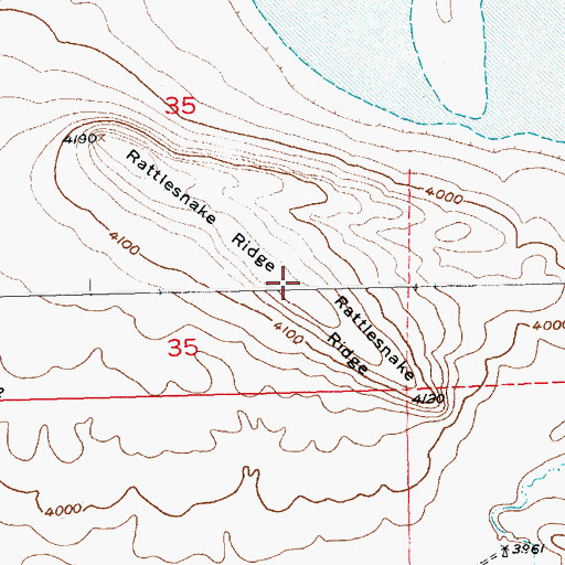 Topographic Map of Rattlesnake Ridge, MT