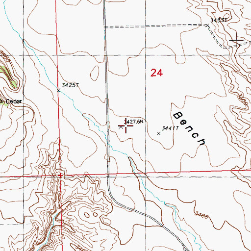 Topographic Map of Rattlesnake School (historical), MT