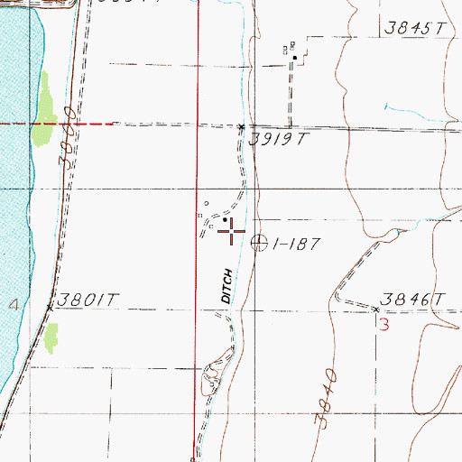 Topographic Map of Ray Creek, MT