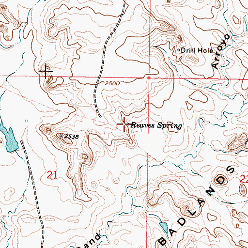 Topographic Map of Reaves Spring, MT