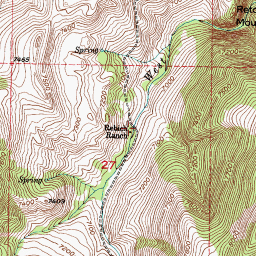 Topographic Map of Rebich Ranch, MT