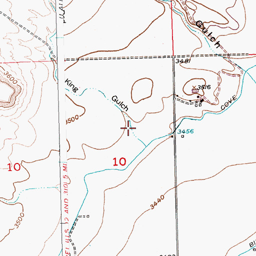 Topographic Map of Red and King Gulch, MT