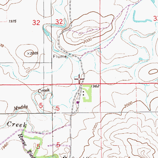 Topographic Map of Red Bank Creek, MT