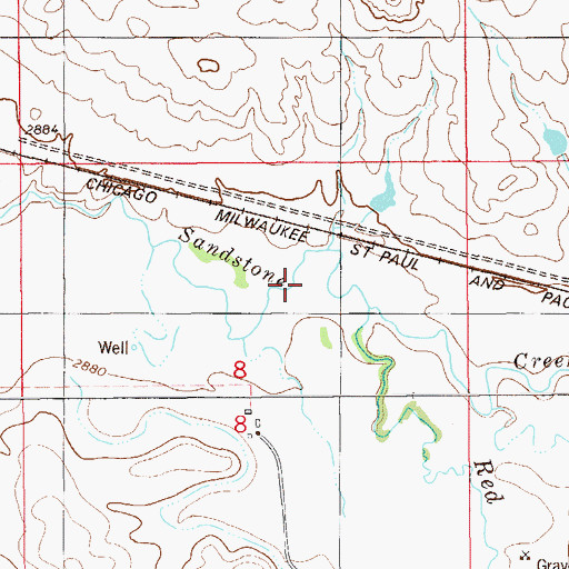 Topographic Map of Red Butte Creek, MT