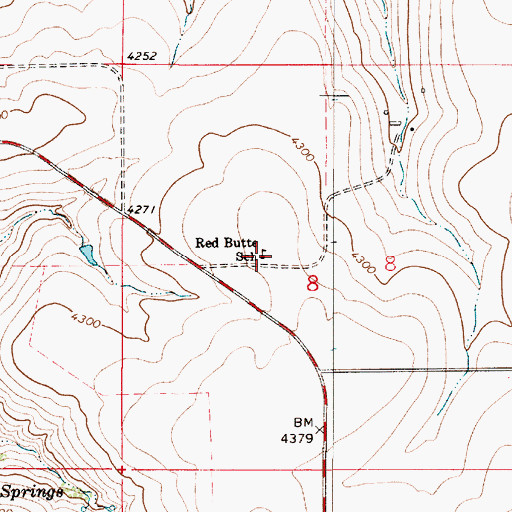 Topographic Map of Red Butte School (historical), MT