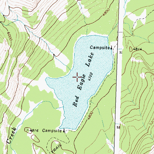 Topographic Map of Red Eagle Lake, MT