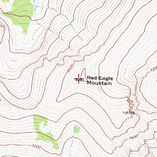 Topographic Map of Red Eagle Mountain, MT