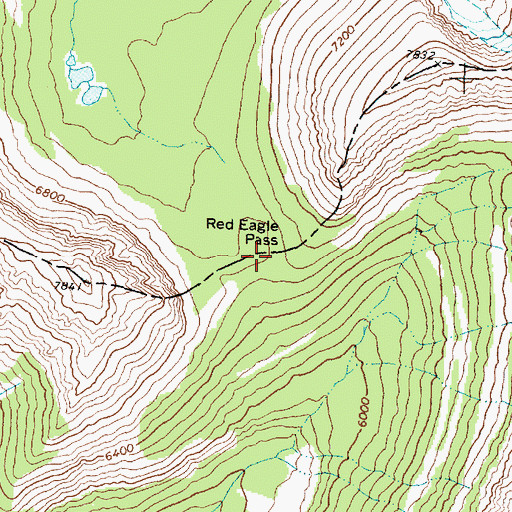 Topographic Map of Red Eagle Pass, MT