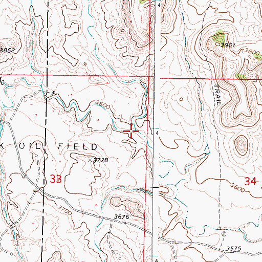 Topographic Map of Red Prong, WY