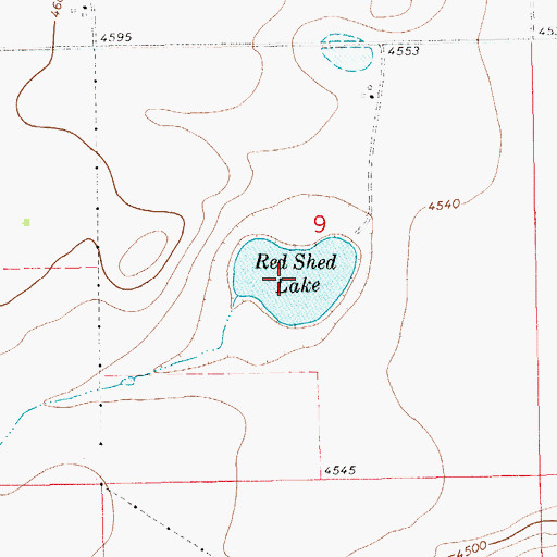 Topographic Map of Red Shed Lake, MT