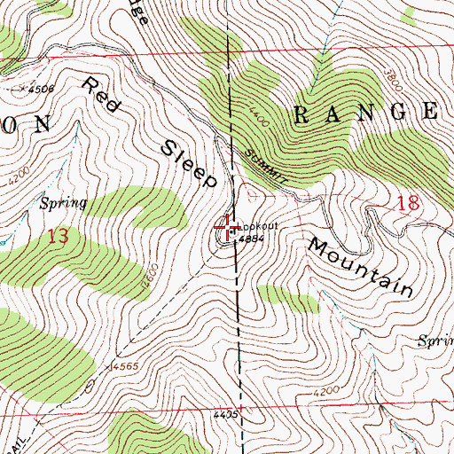 Topographic Map of Red Sleep Mountain, MT