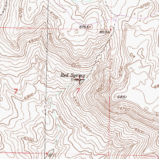 Topographic Map of Red Spring, MT