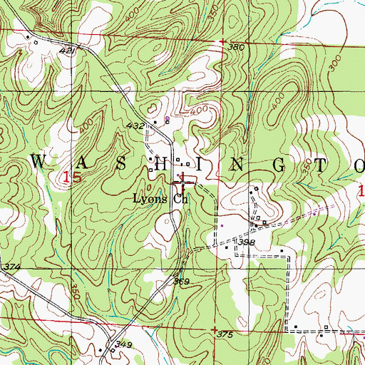 Topographic Map of Lyons United Methodist Church, AR