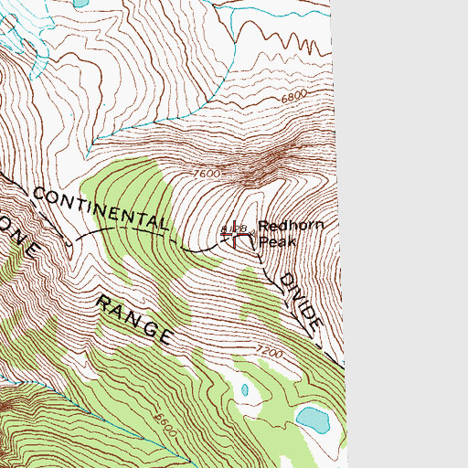 Topographic Map of Redhorn Peak, MT