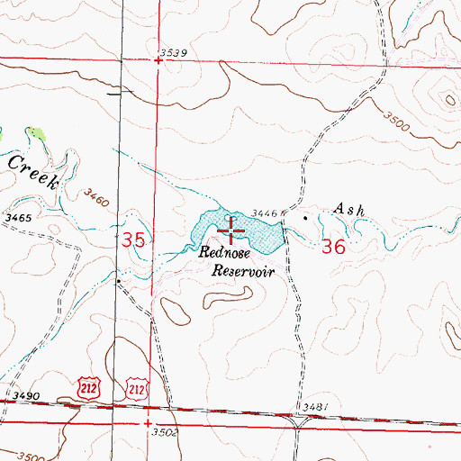 Topographic Map of Rednose Reservoir, MT