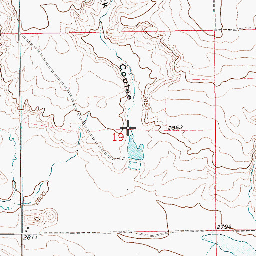 Topographic Map of Redrock Coulee, MT