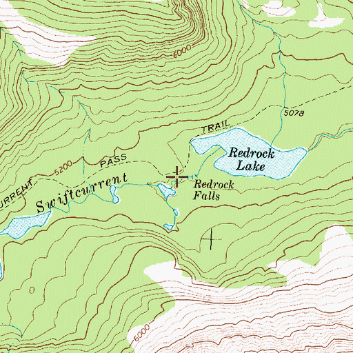 Topographic Map of Redrock Falls, MT
