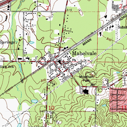 Topographic Map of Mabelvale, AR